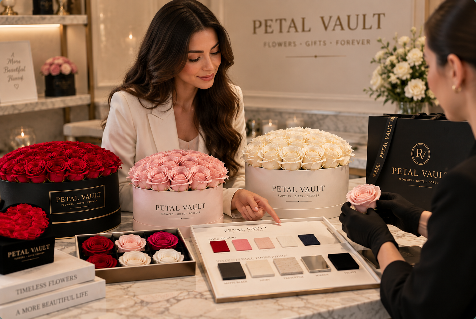 Petal Vault personalized preserved floral arrangement